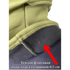 Однотонная маска-балаклава утепленная флисом